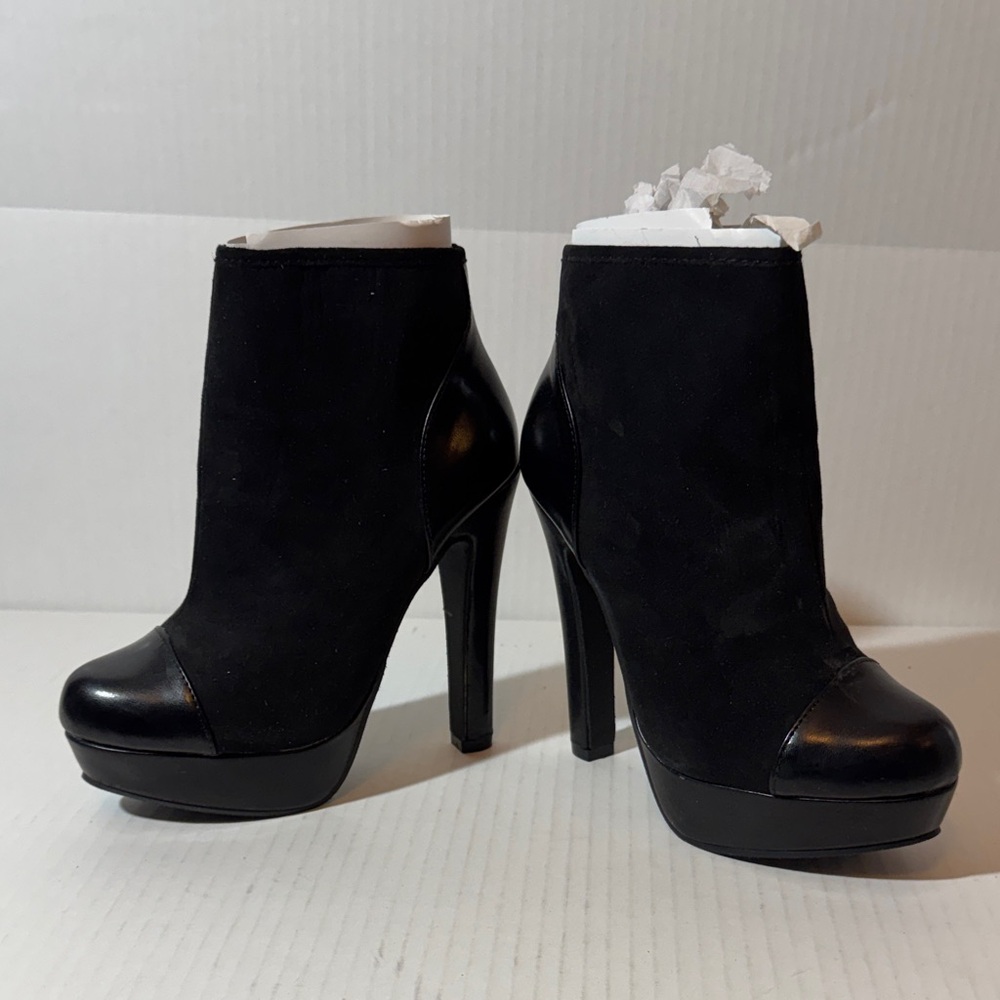 JustFab Black Heeled Ankle Boots